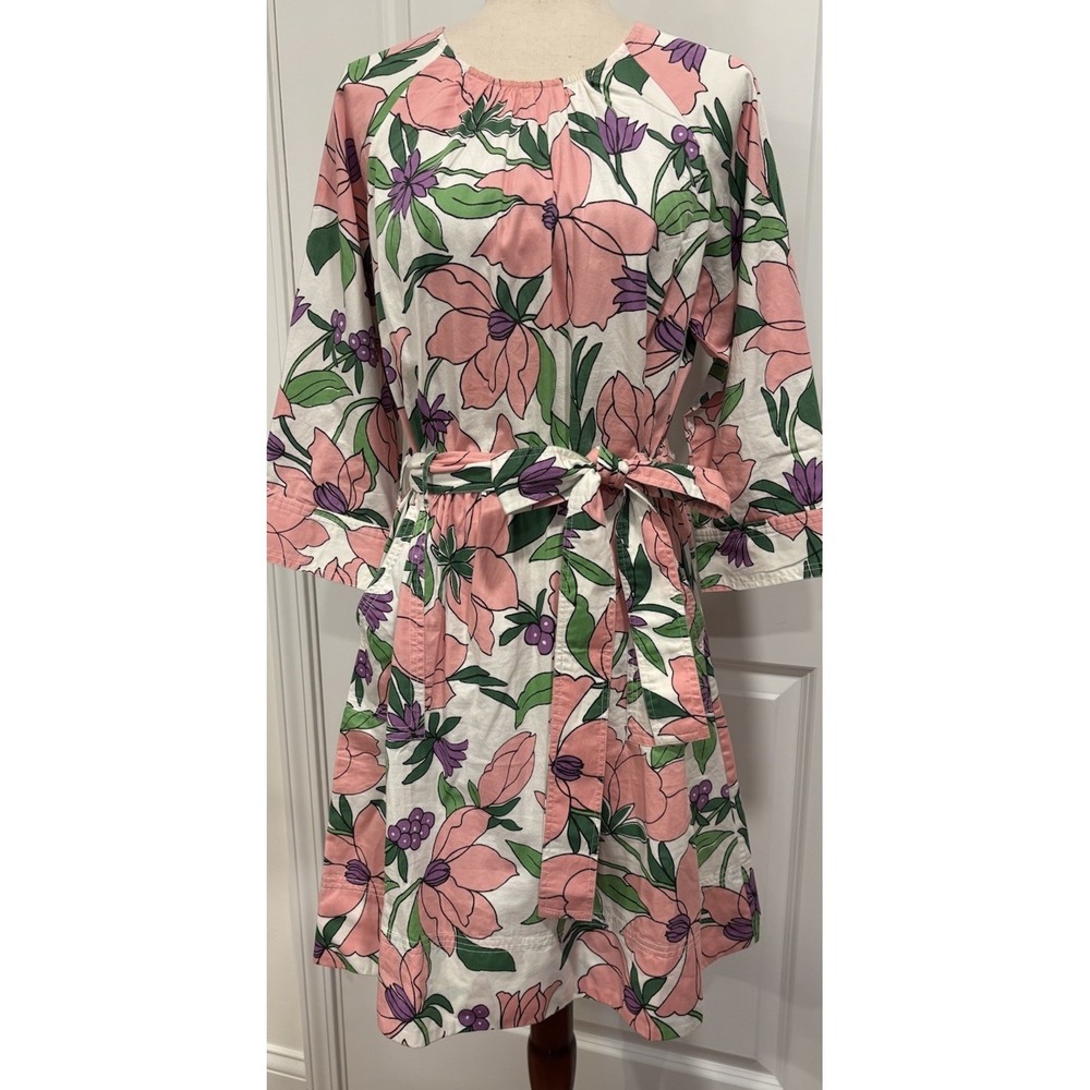 Banjanan Floral Dress‎ Magnolia Quartz 100% Cotton Size Large